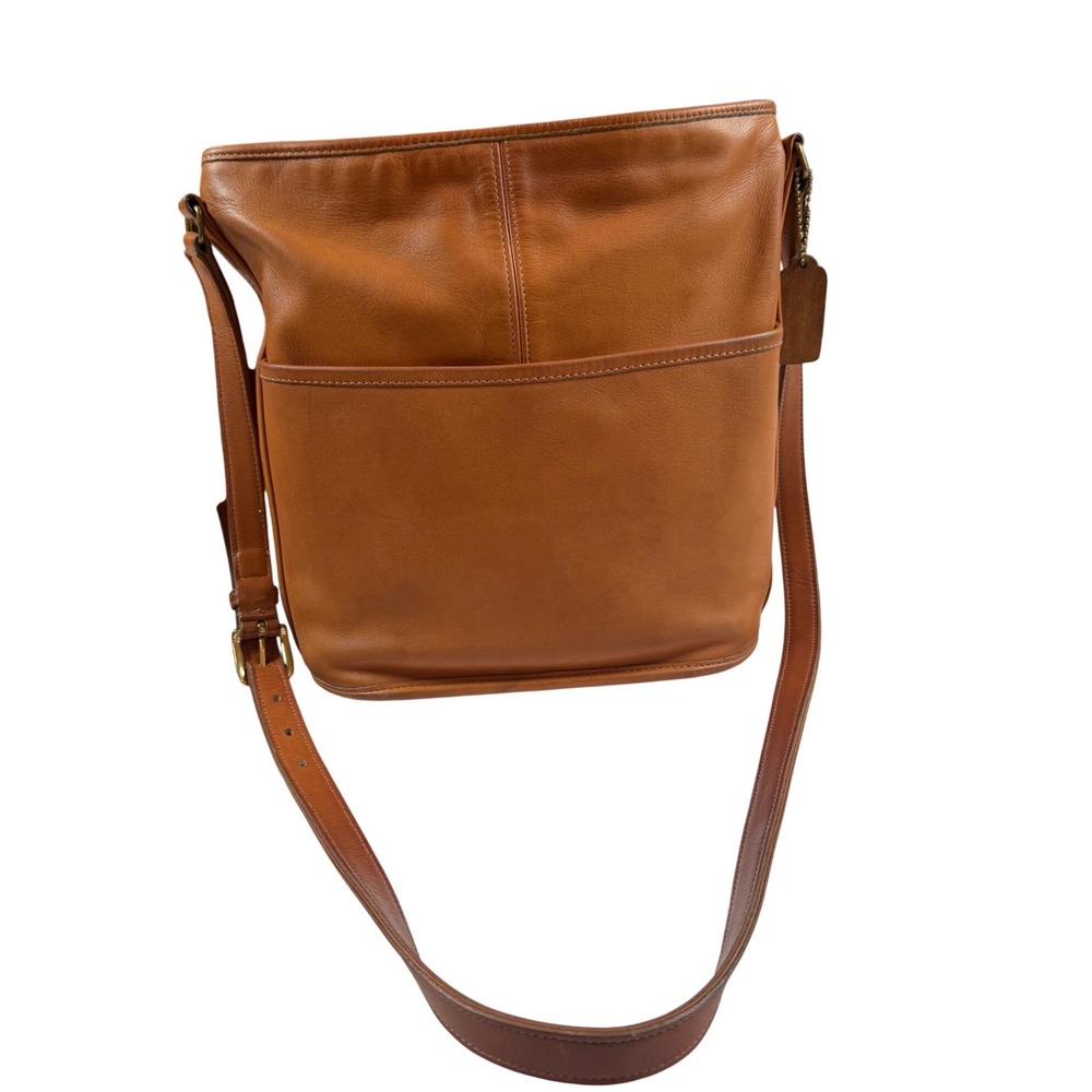 Vtg COACH 70's NY Tan Brown Leather Bucket Shoulder Bag Cross Body 0146-027 USA